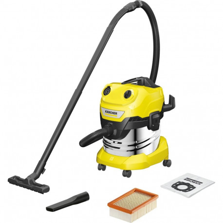 WD 4 SV-20 märg- ja kuivtolmuimeja, kollane/roostevaba teras