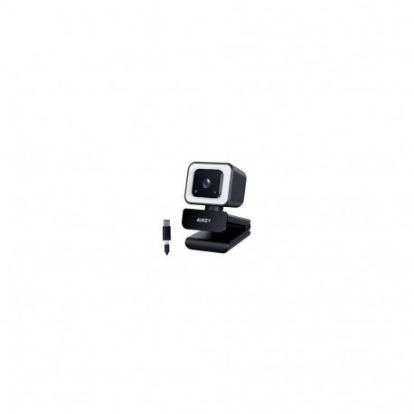 "Aukey PC-LM6 Stream Series with Ring Light Full HD Webcam with 1/3""-CMOS Sensor black"