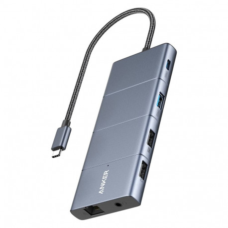 Anker USB-C-jaotur 565 (11-in-1) 1 x 10Gbps USB-C 1 & USB-A 1 x HDMI 1 x DP 1 x 100W USB-C 1 x Ether