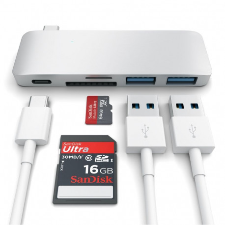 Satechi USB hub Universal USB-C Passthrough, space gray