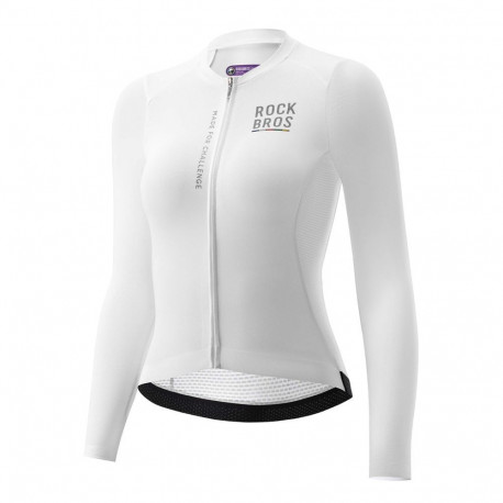 Rockbros Rockbros 15110012004 ROAD TO SKY Women's Cycling Jersey, Long Sleeve, M - White