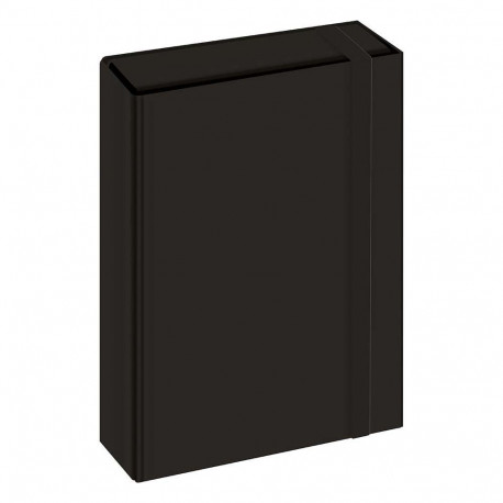 Kummiga karpmapp A4+, seljalaius 5,5 cm, TO Box must, Interdruk