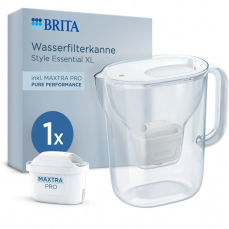 Brita veefiltrikann Style Essential XL koos MAXTRA PRO Pure Performance filtriga, valge