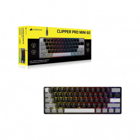 CORSAIR mänguklaviatuur CLIPPER PRO MINI 60 hall-effektiga, must