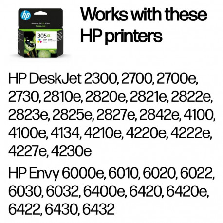 "HP 305XL High Yield Tri-color Original Ink Cartridge"