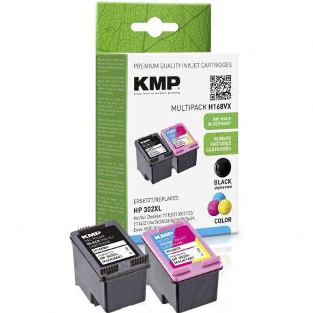 "KMP 1745,4005 MultiPack black pigm. ink, color dye ink ersetzt HP302XL (F6U68AE, F6U67AE)"
