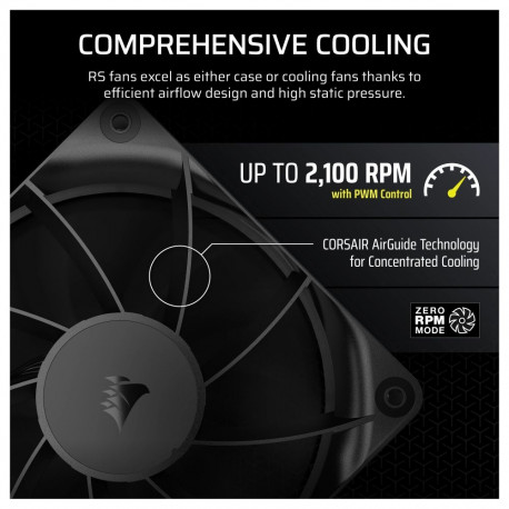 Corsair ventilaator RS Series 120 PWM 120mm, must