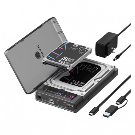 "ICY Box Docking und Klon Station -> für M.2 NVMe SSD und 2,5/3,5 SATA SSD/HDD"