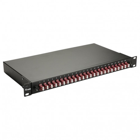 "Equip LWL-Spleißkasten 24-Port LC-Duplex OM4 1U komplett sw"
