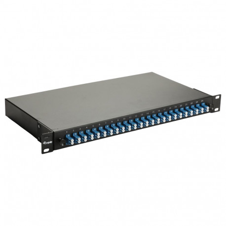 "Equip LWL-Spleißkasten 24-Port LC-Duplex OS2 1U komplett sw"