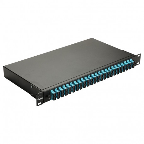 "Equip LWL-Spleißkasten 24-Port SC-Duplex OM3 1U komplett sw"