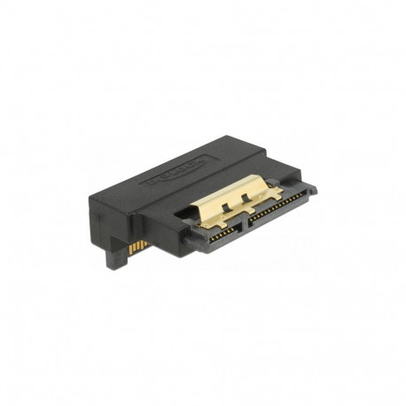 "Delock Adapter SATA 22 Pin Buchse mit Einrastfunktion zu Stecker - gewinkelt unten"