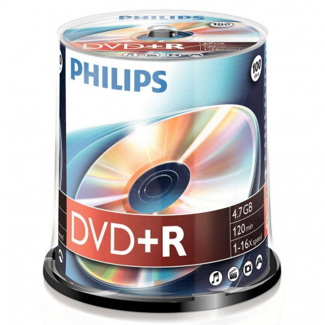 Philips DVD+R 4.7GB x16 Cake Box 100