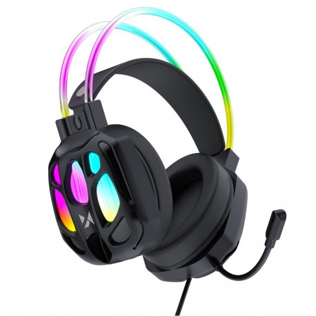 Wozinsky Wozinsky WSG-1118 Wired Gaming Headphones with Microphone and RGB Backlight - Black