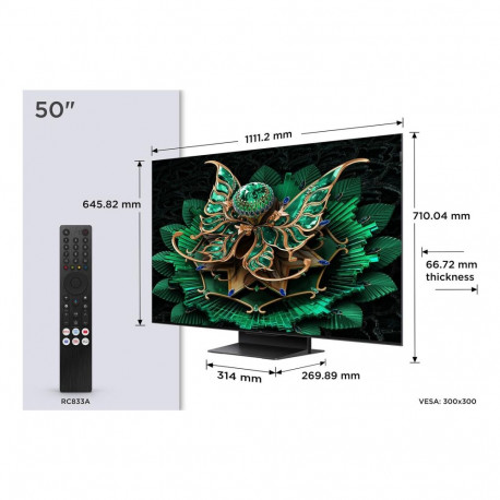 TCL teler 50C7K 4K Ultra HD 3840 x 2160 pixels Flat 16:9 QD-Mini LED (5901292525750)