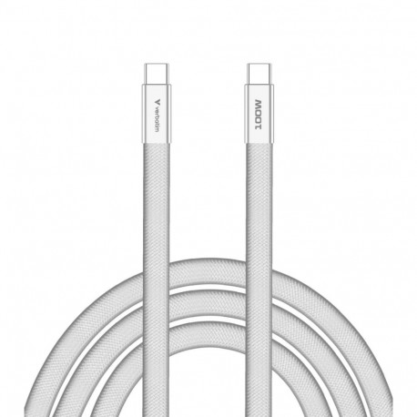 USB-kaabel USB-C USB-C Verbatim Sync & Charge SoftTouch PD3.0 100W 1.2m 480Mbps - White/valge