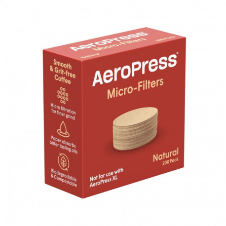 Aeropress paper coffee filters, natural, 200 pieces