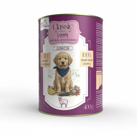 SYTA MICHA märg koeratoit Classic Mono Junior lambaliha mustade porganditega 400g