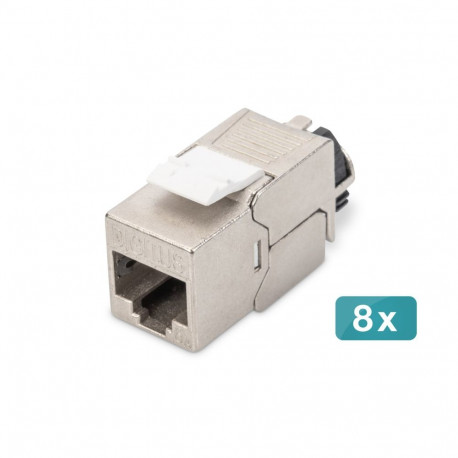 Digitus CAT 6A varjestatud keystone-moodul intelligentse kaablihalduriga, 8 tk
