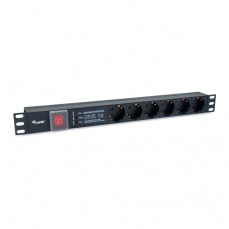 Equip 6-Outlet German Power Distribution Unit, with Surge Protection, Integrated line fitler