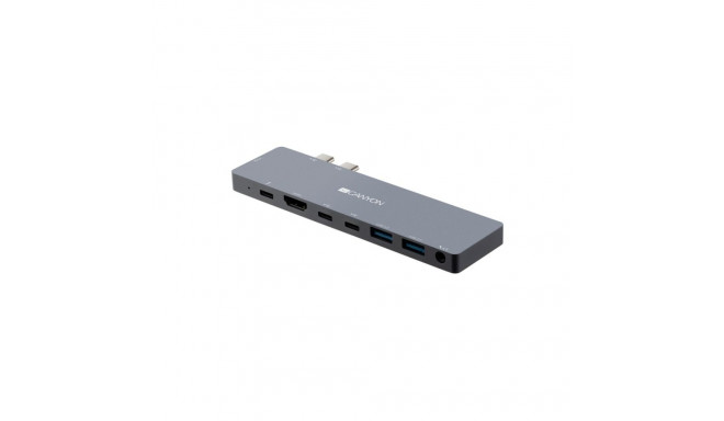 Canyon CNS-TDS08DG laptop dock/port replicator Grey