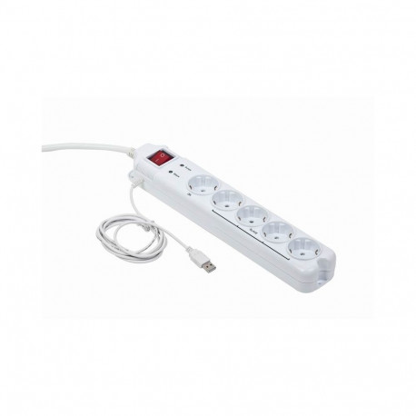 Gembird PCW-MS2G surge protector White 5 AC outlet(s) 250 V 1.8 m