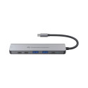 Conceptronic dokkimisjaam DONN33G 6-in-1 USB 3.2 Gen 1, HDMI, USB-A 5Gbps x 2, USB-C 5Gbps x 2, 100W