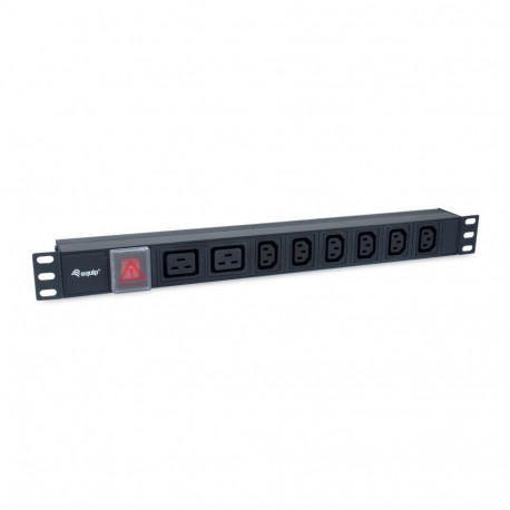Equip voolujaotusseade 8 pistikupesaga, 6 x IEC-C13 + 2X IEC-C19, sisse-/väljalüliti, alumiiniumkorp