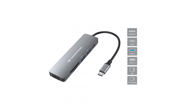 Conceptronic dokkimisjaam DONN11G 6-ühes USB 3.2 Gen 1, HDMI, 100W USB PD, USB 3.0, USB 2.0, SD, TF/