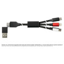"PYTHON USB-C/USB-A > USB-C/USB Micro-B/Lightning (ST-ST) 1m Ladekabel Textilmantel Schwarz"