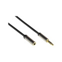 Python audiokaabel 4-pol. klinkpistik-pesa 1m, must