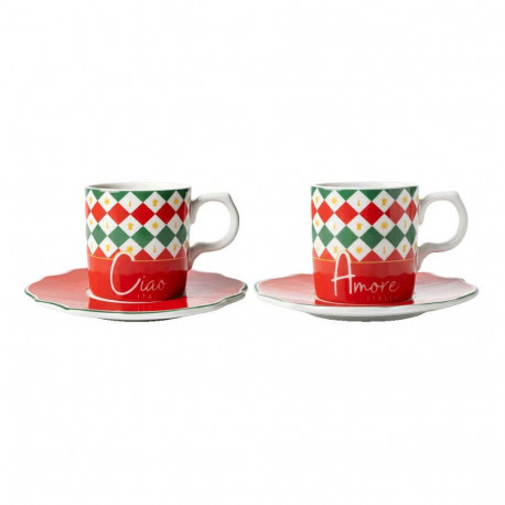 "Set 2 Tassen inkl. Untertassen Tricolore"