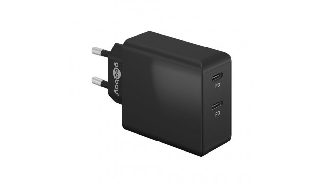 Goobay USB-C™ PD topeltkiirlaadija 36W, must