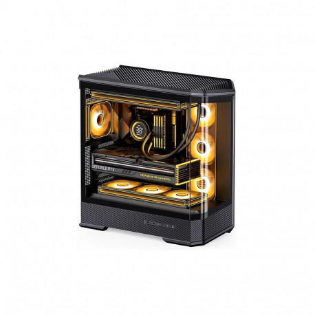 "Jonsbo D400 PC-Gehäuse, Midi Tower, ATX, Tempered Glass - schwarz"