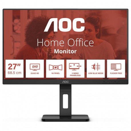 AOC monitor Q27E3UMF 68,6cm 2560 x 1440 pikslit 16:9 Quad HD VA 75Hz USB-jaotur pööratav reguleerita