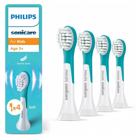 Sonicare For Kids 3+ hambaharja otsikud HX6034/90, 4 tk, sinine/valge