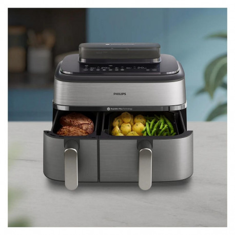 "Airfryer NA555 00 Dual Basket 9L 2750W silver (NA555/00)"