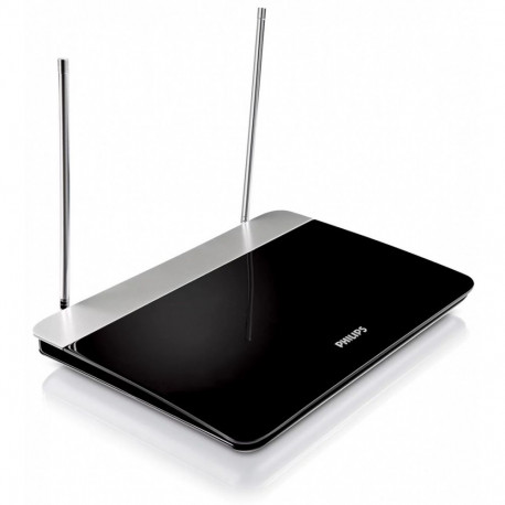 Indoor TV antenna with adjustable gain, 1.8 m coaxial cable, 75 Ohm, 3G/4G filter, DVB-T/T2, RED com