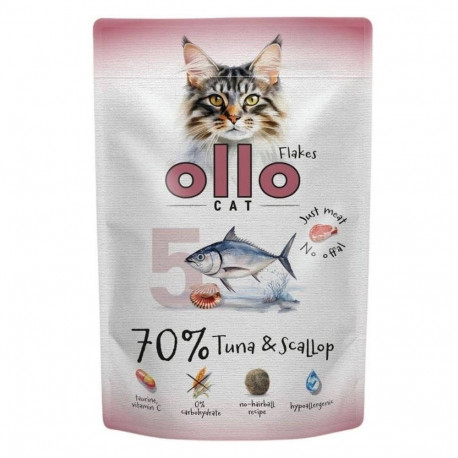 OLLO märg kassitoit Cat No. 5 tuunikala ja kammkarbiga 85g