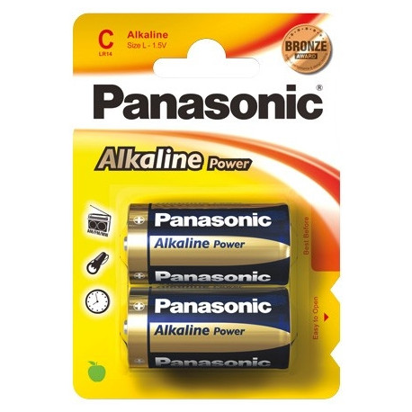 Patareid Panasonic Alkaline Power C LR14APB/2BP, 2 patareid, madala voolutarbega seadmetele, keskmis