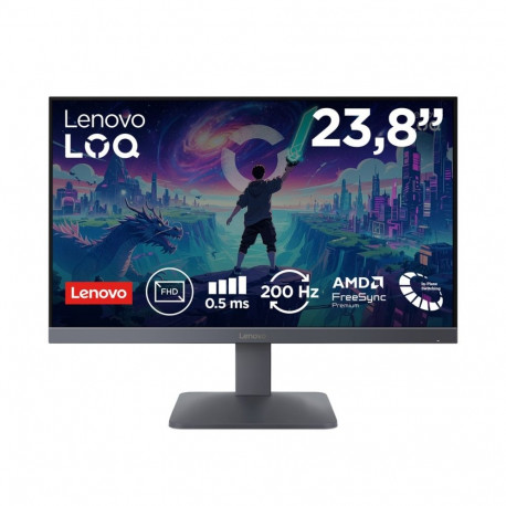 Monitor - Lenovo LOQ 24-10 23.8" Gaming Monitor Full HD IPS 200 Hz Lunar Grey