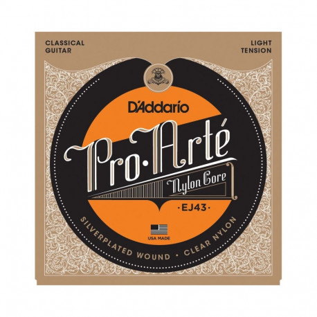 Classical Guitar Strings - D'Addario EJ43 Pro-Arté Carbon, Nylon Core, Silver-Plated Copper, 0.699–1