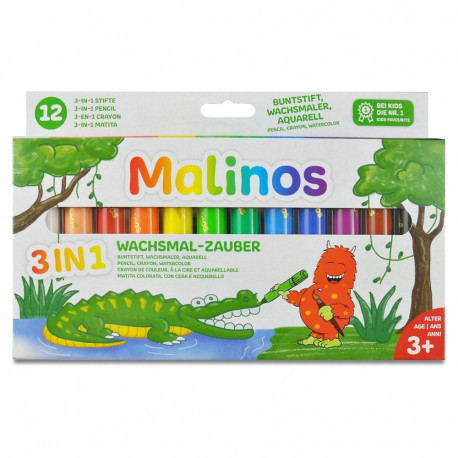 "Malinos Wachsmalstifte Wachsmal-Zauber 12 Farben 3+"