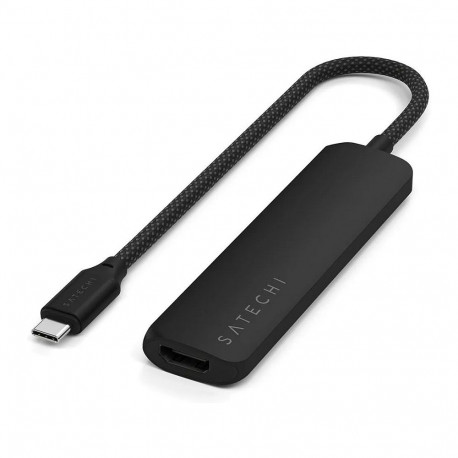 "Satechi USB-C Slim Multi-Port Hub (4 in 1 Adapter), Schwarz, ST-P4SK"