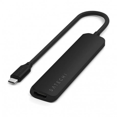 "Satechi USB-C Slim Multi-Port Hub (6 in 1 Adapter), Schwarz, ST-P6SK"