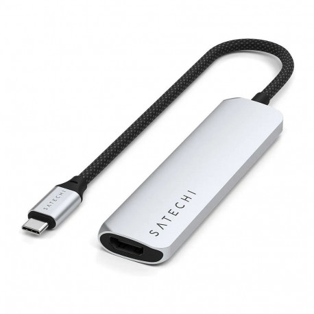 "Satechi USB-C Slim Multi-Port Hub (4 in 1 Adapter), Silber, ST-P4SS"