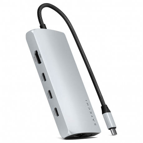 "Satechi USB-C Multiport Adapter 8K with Ethernet V3 silver"