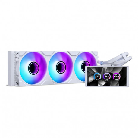 "K PHANTEKS Glacier One 360M25 LCD AiO-Wasserkühlung, 6-Zoll-Display - 360mm, weiß"