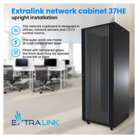 "Extralink 37U Rackschrank 600x1000 Schwarz"