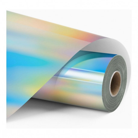 "LOKLiK Permanent haftende Vinylfolie Holographisch - Schillernd Silber - 30,5 x 90 cm"